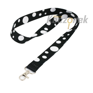 Smycz 137 - 20 mm - białe kropki